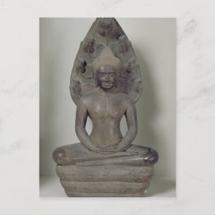 Buddha placerat i meditation på Naga, Angkor Vykort