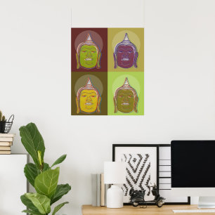 Buddha Pop Art Zen Retro Modern Anpassningsbar Pos Poster