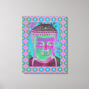 Buddha Pop i Magenta och turkos Canvastryck