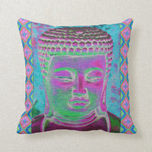 Buddha Pop i Magenta och turkos Kudde