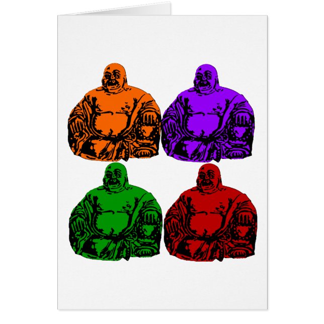 buddha - popkonst hälsningskort (Framsidan)