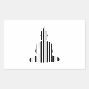 BUDDHA PUB CODE Buddhist Barcode Mönster Design Rektangulärt Klistermärke