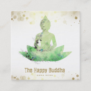 *~* Buddha QR botaniska Blommigten AP33 Fyrkantigt Visitkort