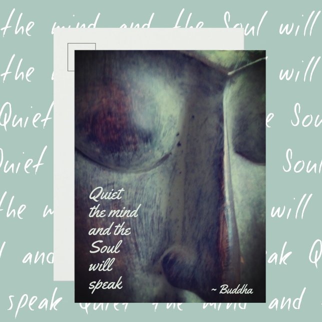 Buddha Quiet Mind Quote-vykort Vykort (Skapare uppladdad)