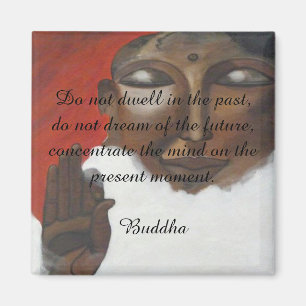 Buddha quotation på målad budha magnet