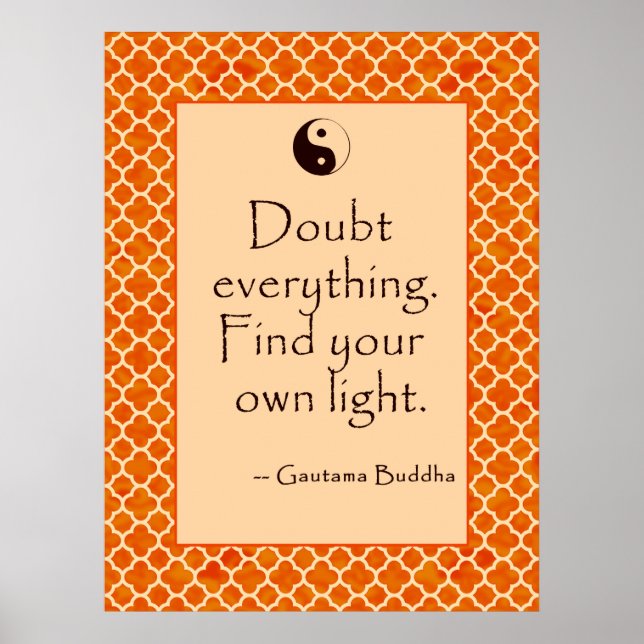 Buddha Quote Doubt Allt.... Poster (Framsidan)
