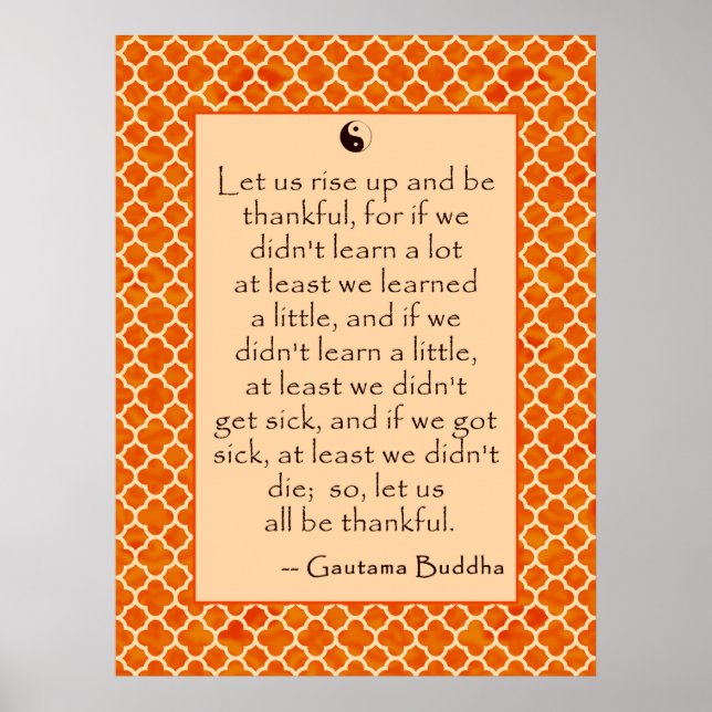 Buddha Quote Ge Tack.... om Poster (Framsidan)