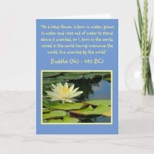 BUDDHA QUOTE/MOONLIGHT GULT LOTUS BLOMMAR/BLANK KORT