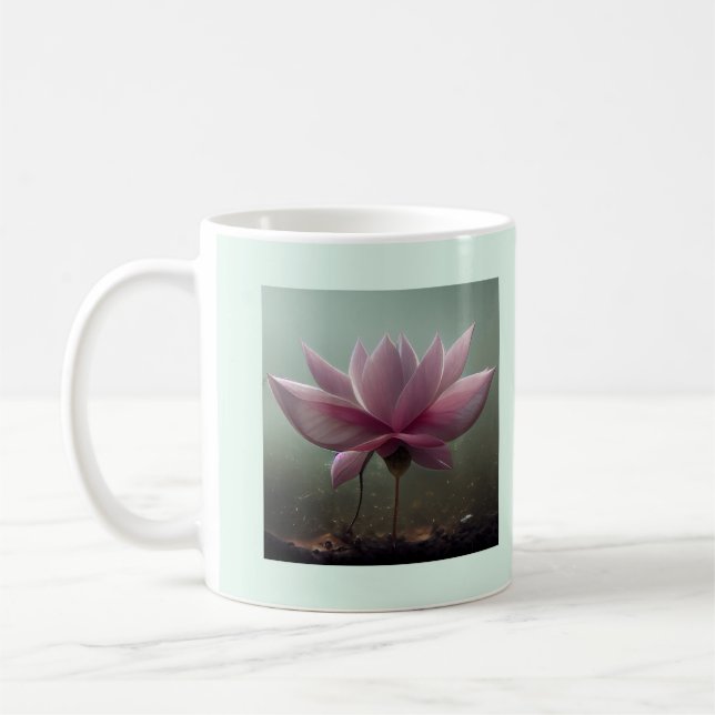 Buddha Quote om opinionens ROSA lotus Kaffemugg (Vänster)