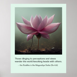 Buddha Quote om opinionens ROSA lotus Poster
