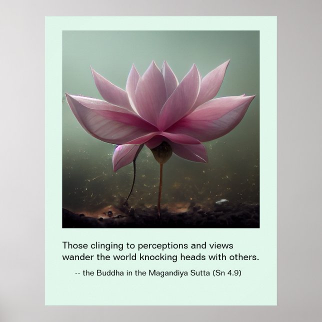 Buddha Quote om opinionens ROSA lotus Poster (Framsidan)