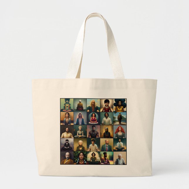 Buddha Quote Tote: Meditate, do not be careless Jumbo Tygkasse (Framsidan)