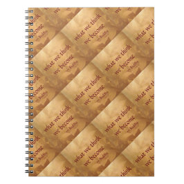 Buddha Quote, vad vi Tänka vi blir Anteckningsbok Med Spiral