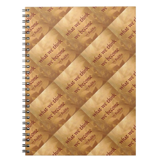 Buddha Quote, vad vi Tänka vi blir Anteckningsbok Med Spiral (Framsidan)