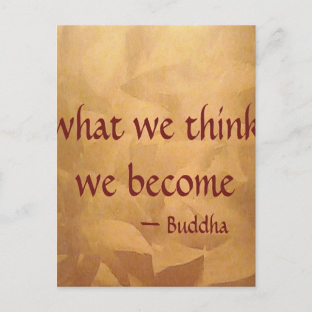 Buddha Quote, vad vi Tänka vi blir Vykort (Framsida)
