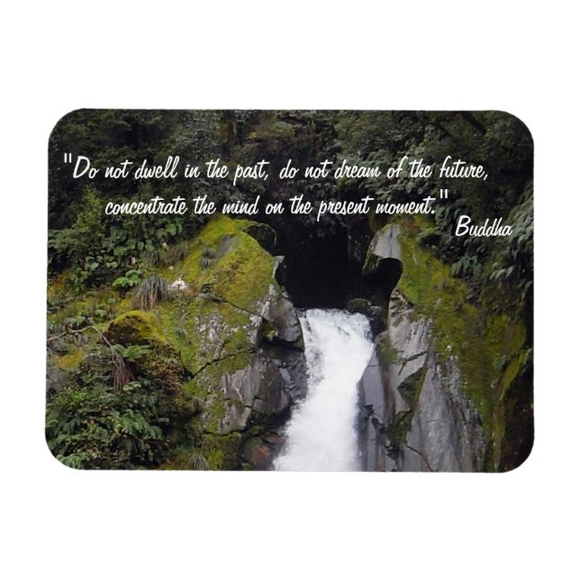 Buddha Quotes & Waterfall, naturmeditation Magnet (Horisontell)