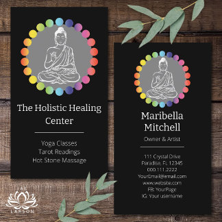 Buddha Rainbow Chakras Andlig Metaphysical Yoga Visitkort