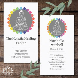 Buddha Rainbow Chakras Andlig Metaphysical Yoga Visitkort
