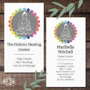 Buddha Rainbow Chakras Andlig Metaphysical Yoga Visitkort