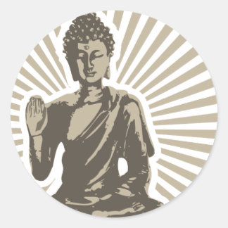 Buddha Rays Sticker Runt Klistermärke