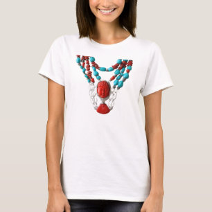 Buddha Red Coral Turcos Womens Necklace T-Shirt