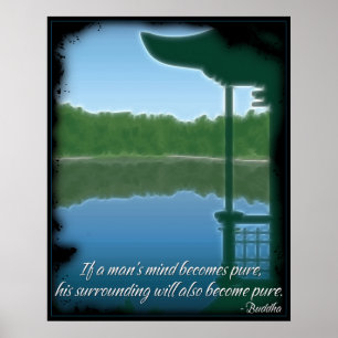 Buddha ren citationsteckenaffisch poster