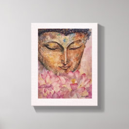 Buddha Rosa Lotus Watercolor Kanvastryck