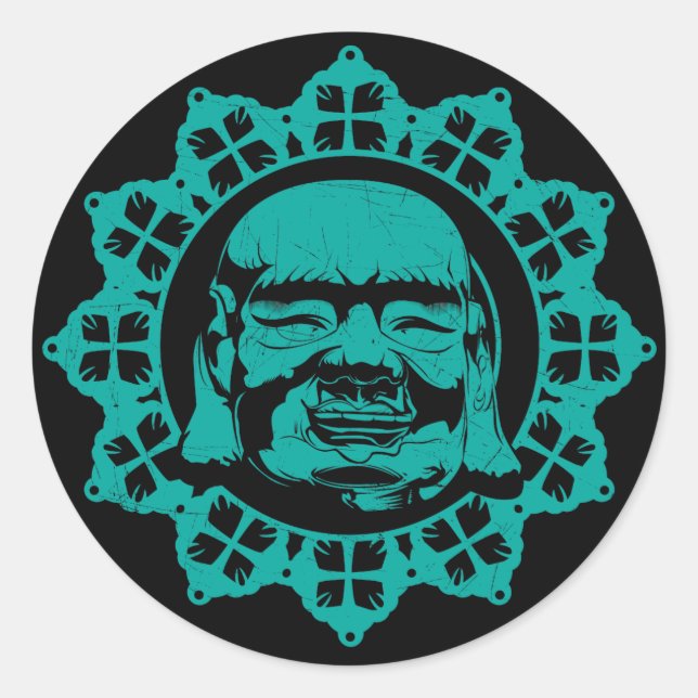 Buddha Runt Klistermärke (Framsida)