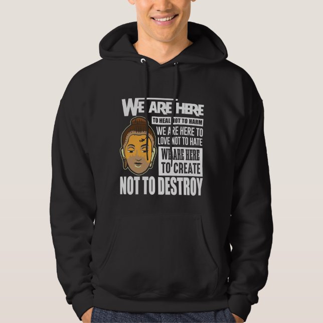 Buddha säger frihet Buddhist fred Hoodie (Framsida)