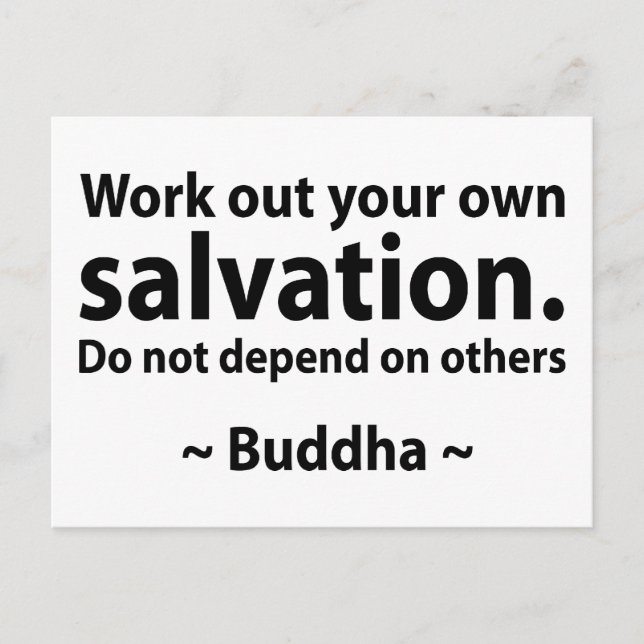 Buddha Salvation Quote Vykort (Framsida)