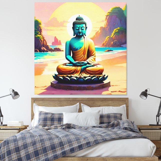 Buddha - Serene Shores of Enlightenment Canvastryck (Insitu (sovrum))