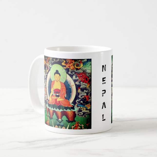 Buddha Shakyamuni - Himalayas, Dharma Kaffemugg (Framsida vänster)