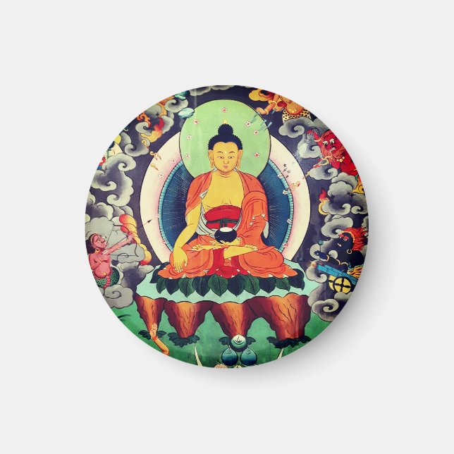Buddha Shakyamuni-målning, Himalayas - Nepal Magnet (Framsidan)