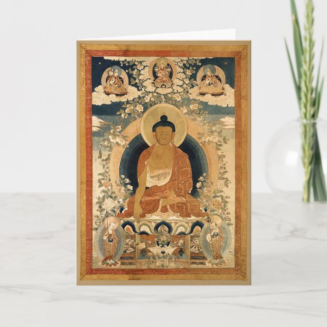 Buddha Shakyamuni Thangka Kort (Framsida)