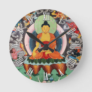 Buddha Shakyamuni, tibetansk buddhism, Nepal Rund Klocka