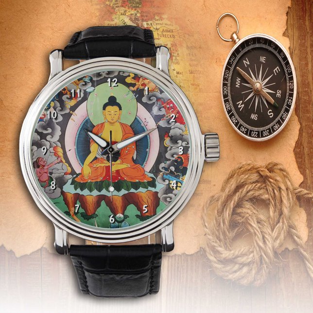 Buddha Shakyamuni watch, tibetansk buddhism / Dhar Armbandsur (Skapare uppladdad)
