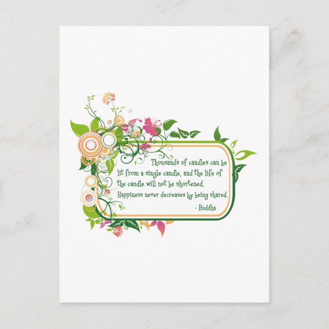 Buddha Single Candle-citat Vykort (Framsida)