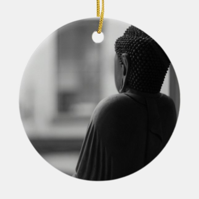 Buddha Sitta i Meditation Julgransprydnad Keramik (Framsidan)