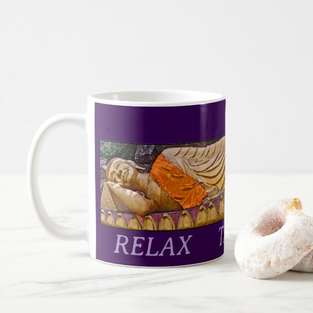 Buddha Slappna av Ta ett Break Kaffemugg (Med munk)