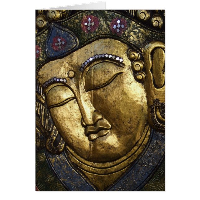Buddha Sleeping Meditating Praying Öga stängd Hälsningskort (Framsidan)