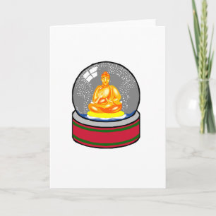 Buddha Snö Globe Helgkort