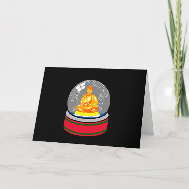 Buddha Snö Globe Helgkort (Framsida)