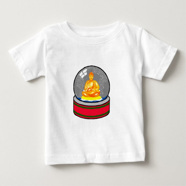 Buddha Snö Globe Tee Shirt (Framsida)