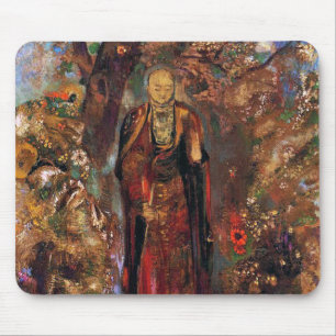 Buddha som går bland blommorna musmatta