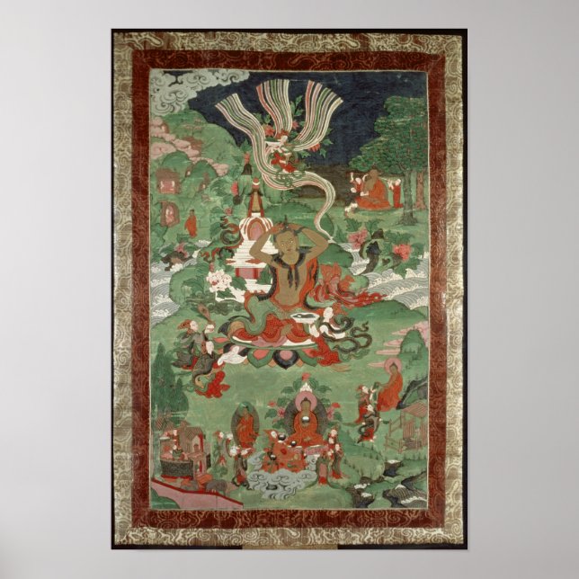 Buddha som klipper en tuft av hår poster (Framsidan)