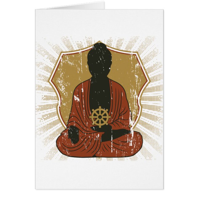 Buddha som mediterar Dharma, rullar Hälsningskort (Framsidan)