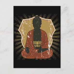 Buddha som mediterar lotusblommablomman vykort