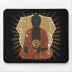 Buddha som mediterar Om-symbol Musmatta