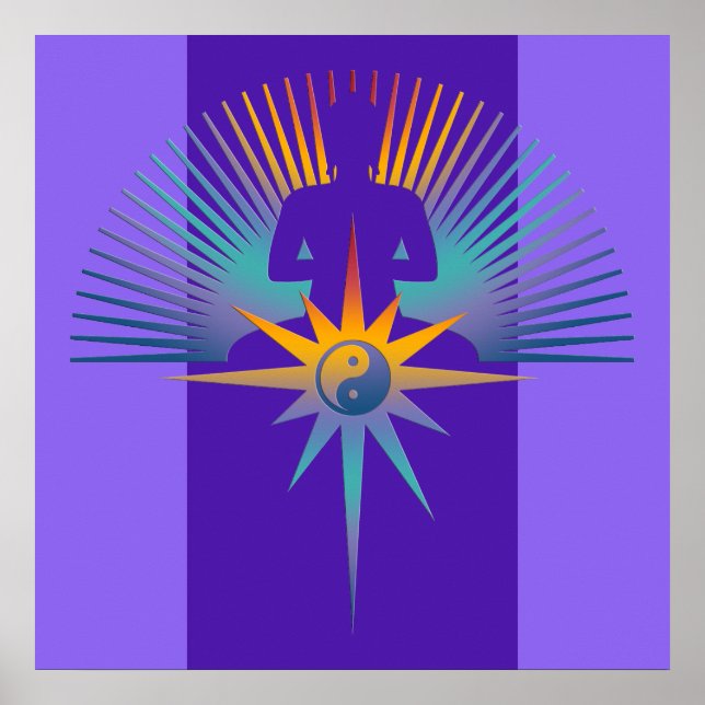 Buddha Star 3D | lila violet Poster (Framsidan)