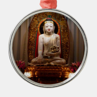 Buddha Statue Lotus position Tibetan Julgransprydnad Metall